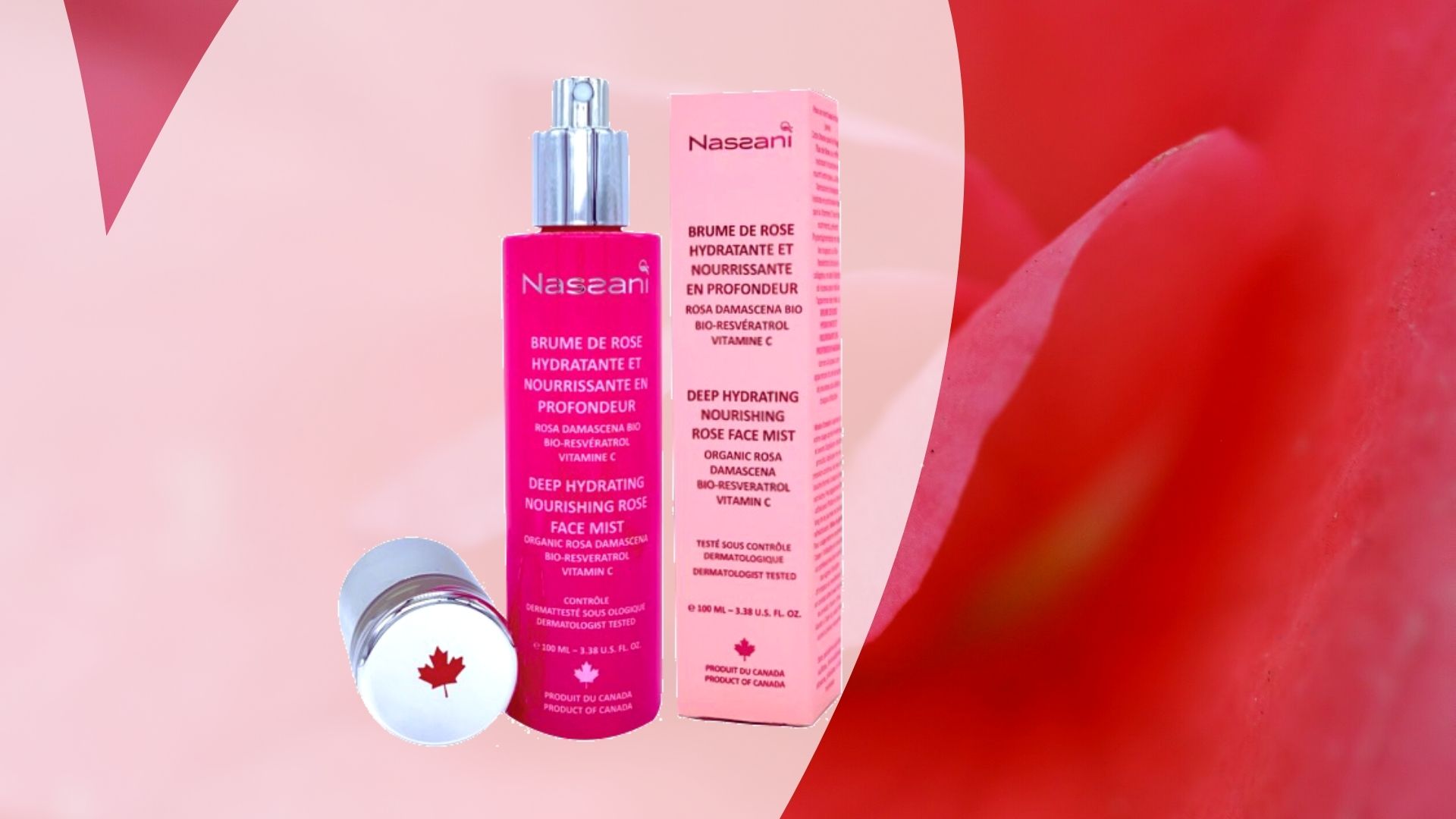 Brume Eau de Rose avec Resveratrol Vitamine C