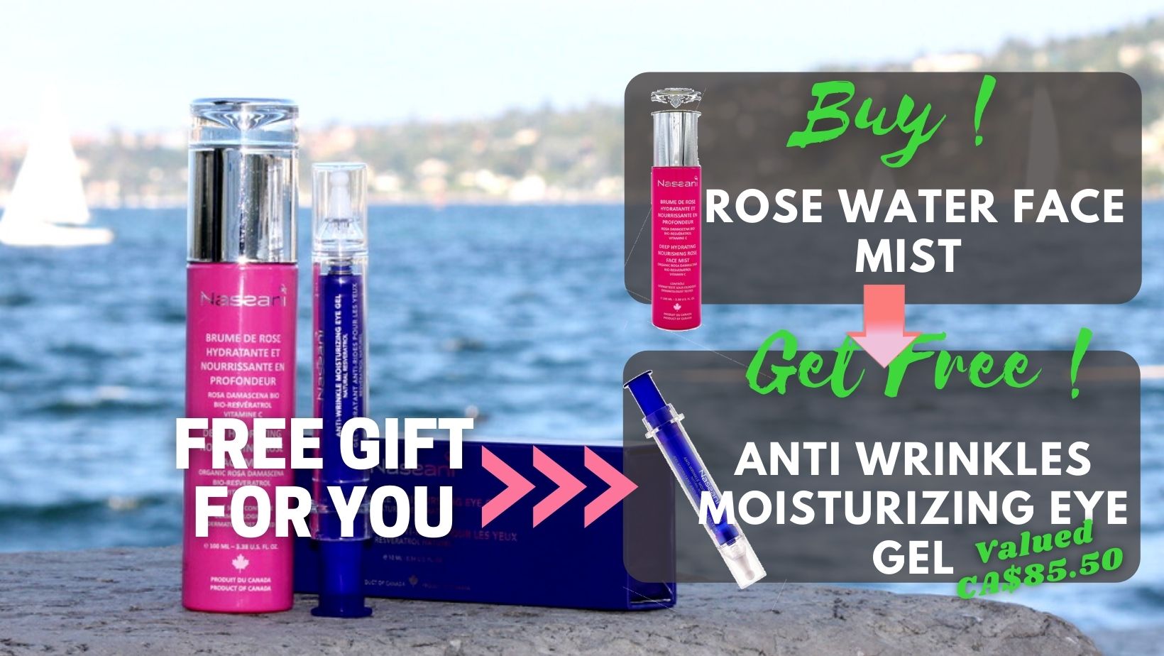 OFFER Rose Water Face Mist and GET FREE the Anti Wrinkles Eye Gel